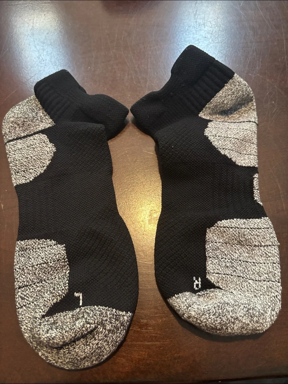 3 Pair Black Low-Cut Athletic Socks with Gray Cushioned Soles NWOT